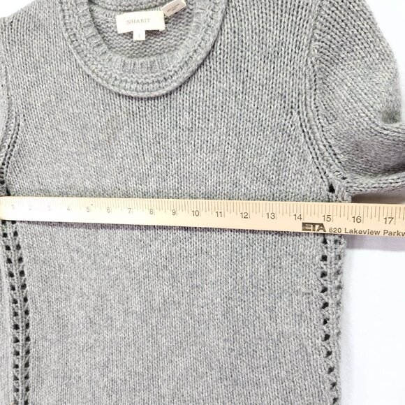 Inhabit 100% Cashmere Sweater Size Small Women’s Gray Knit Pullover - Picture 4 of 10